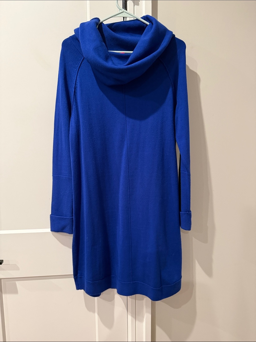 Vince Camuto Cowl Neck Sweater Dress in Bright Blue